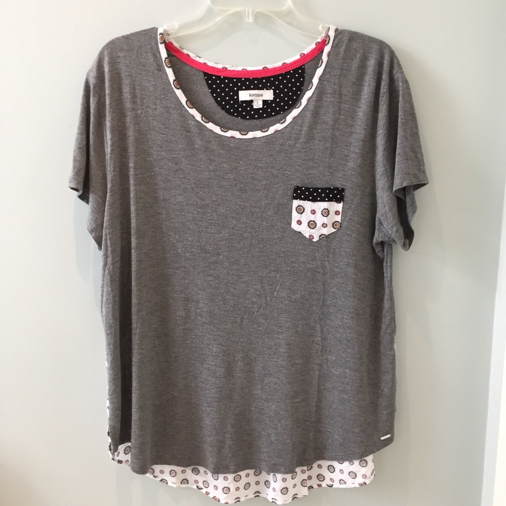 Last chance! Like new Kensie mixed media top